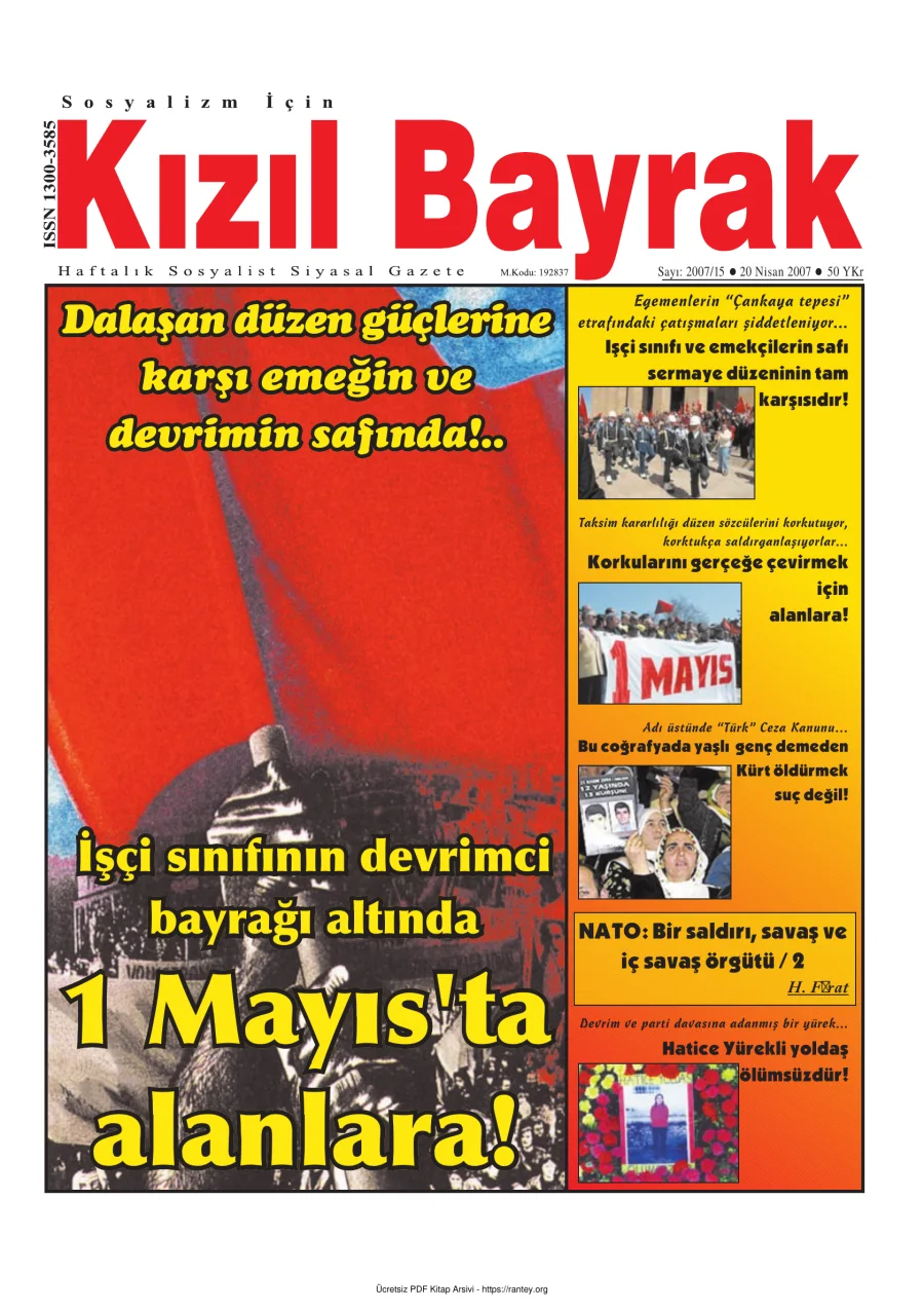 Kızılbayrak Yıl 2007 Sayı 15 20 Nisan kapak görseli
