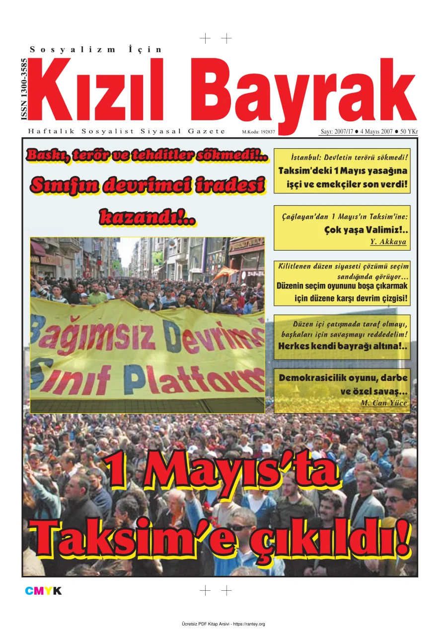 Kızılbayrak Yıl 2007 Sayı 17 04 Mayıs kapak görseli