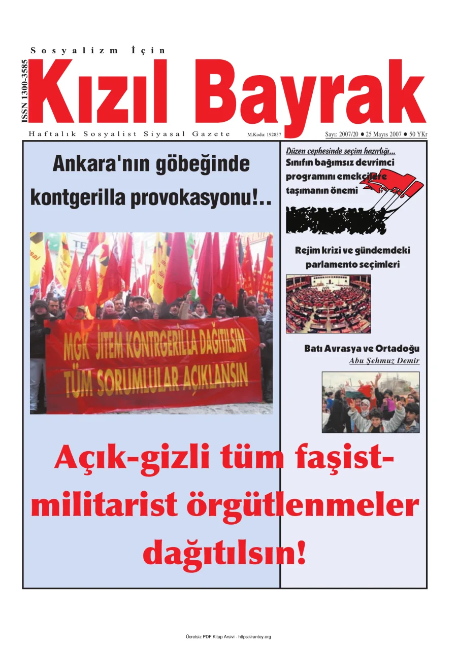 Kızılbayrak Yıl 2007 Sayı 20 25 Mayıs kapak görseli