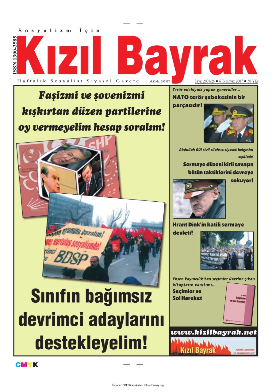 Kızılbayrak Yıl 2007 Sayı 26 06 Temmuz kapak görseli