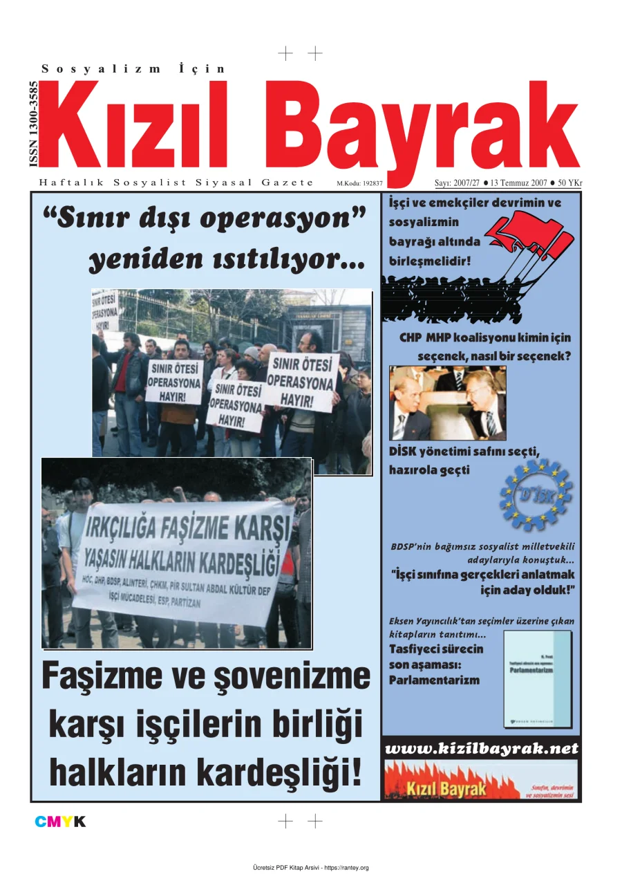 Kızılbayrak Yıl 2007 Sayı 27 13 Temmuz kapak görseli