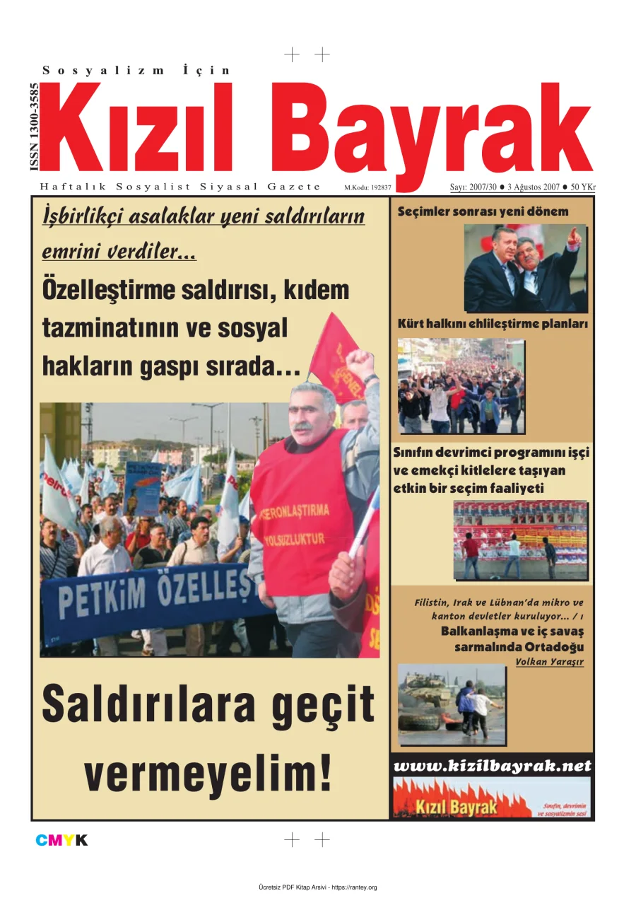 Kızılbayrak Yıl 2007 Sayı 30 03 Ağustos kapak görseli
