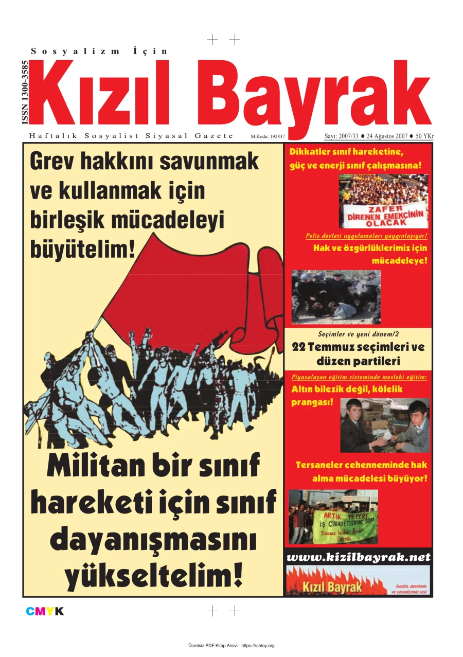Kızılbayrak Yıl 2007 Sayı 33 24 Ağustos kapak görseli