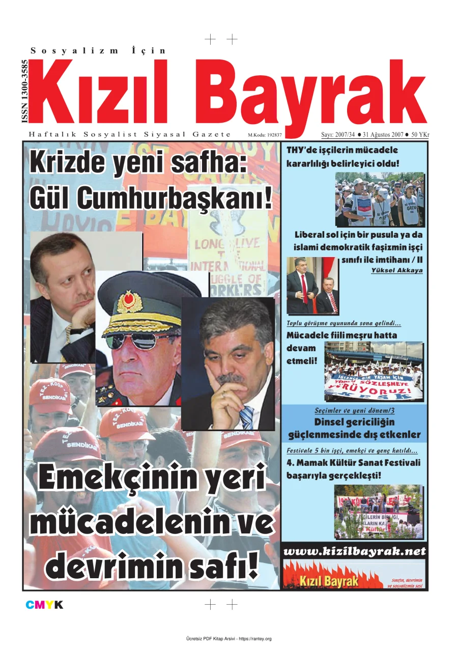Kızılbayrak Yıl 2007 Sayı 34 31 Ağustos kapak görseli