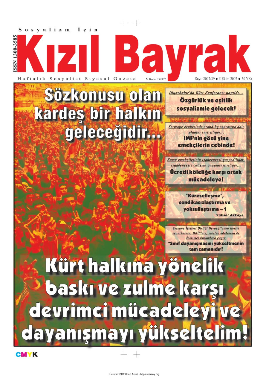 Kızılbayrak Yıl 2007 Sayı 39 05 Ekim kapak görseli
