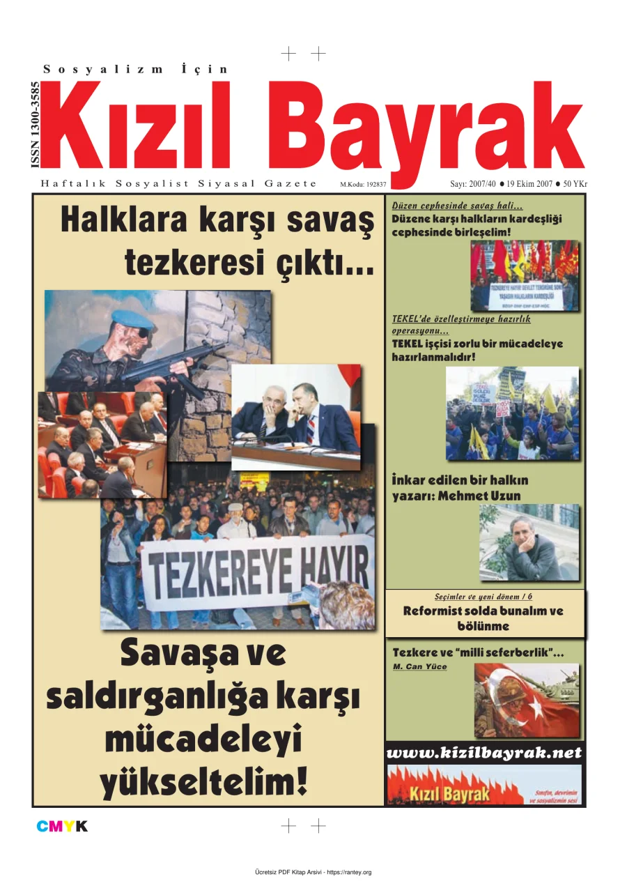 Kızılbayrak Yıl 2007 Sayı 40 19 Ekim kapak görseli