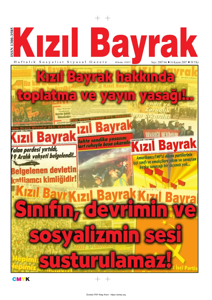 Kızılbayrak Yıl 2007 Sayı 44 16 Kasım kapak görseli