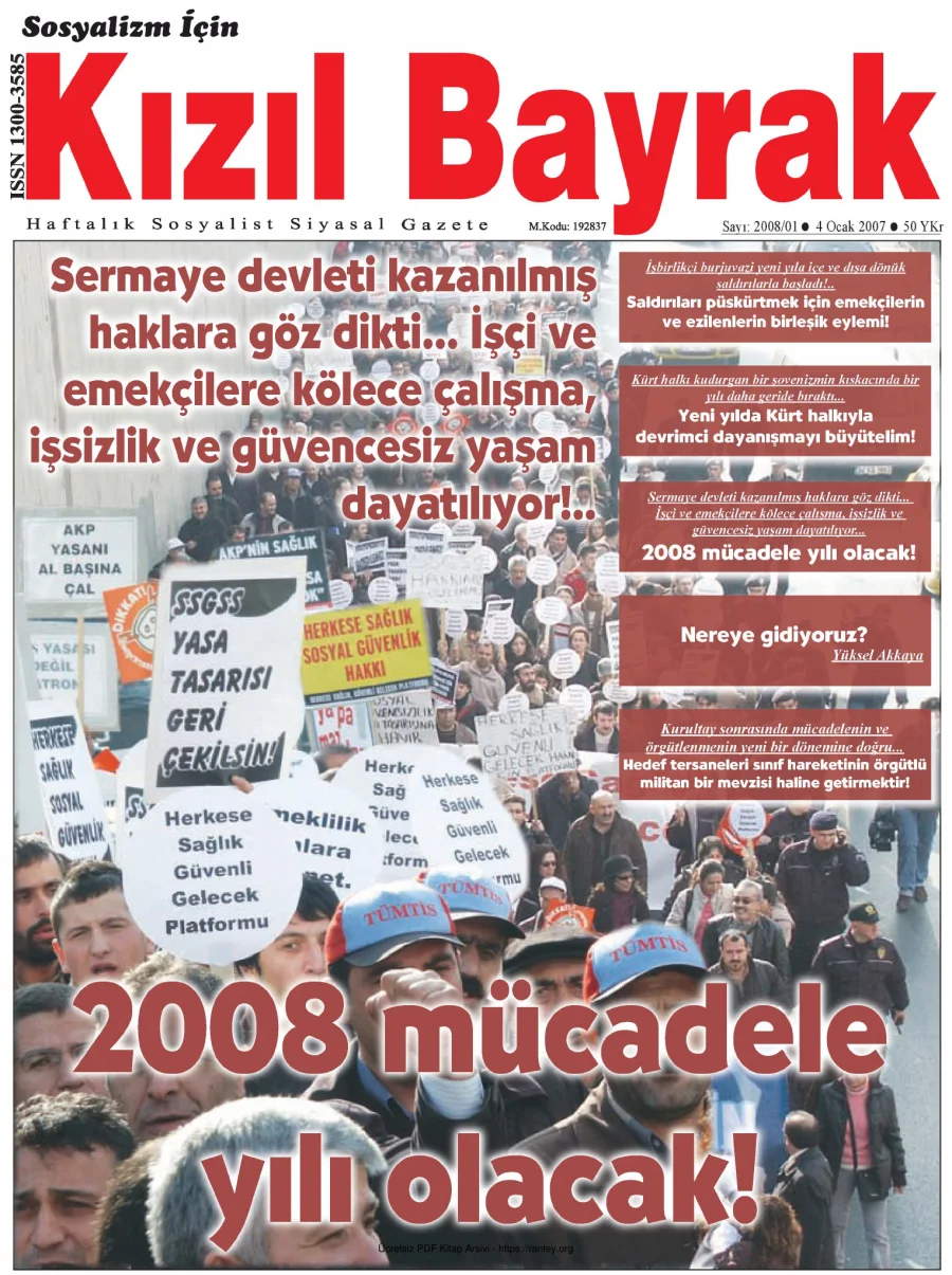 Kızılbayrak Yıl 2008 Sayı 01 04 Ocak kapak görseli