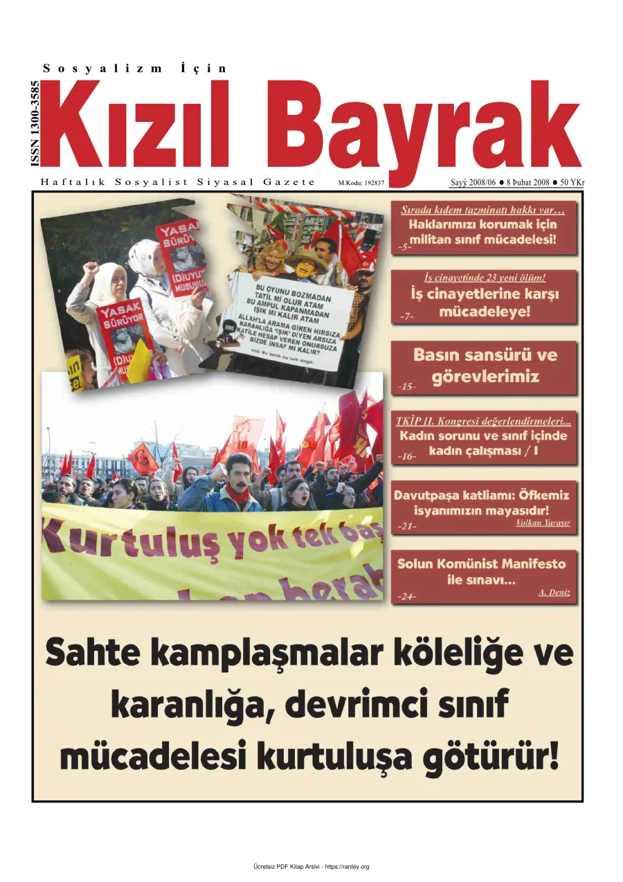 Kızılbayrak Yıl 2008 Sayı 06 08 Şubat kapak görseli