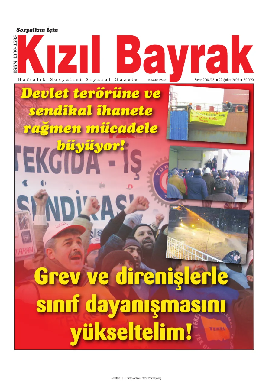 Kızılbayrak Yıl 2008 Sayı 08 22 Şubat kapak görseli