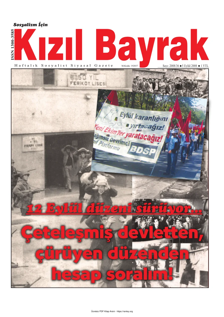 Kızılbayrak Yıl 2008 Sayı 36 05 Eylül kapak görseli