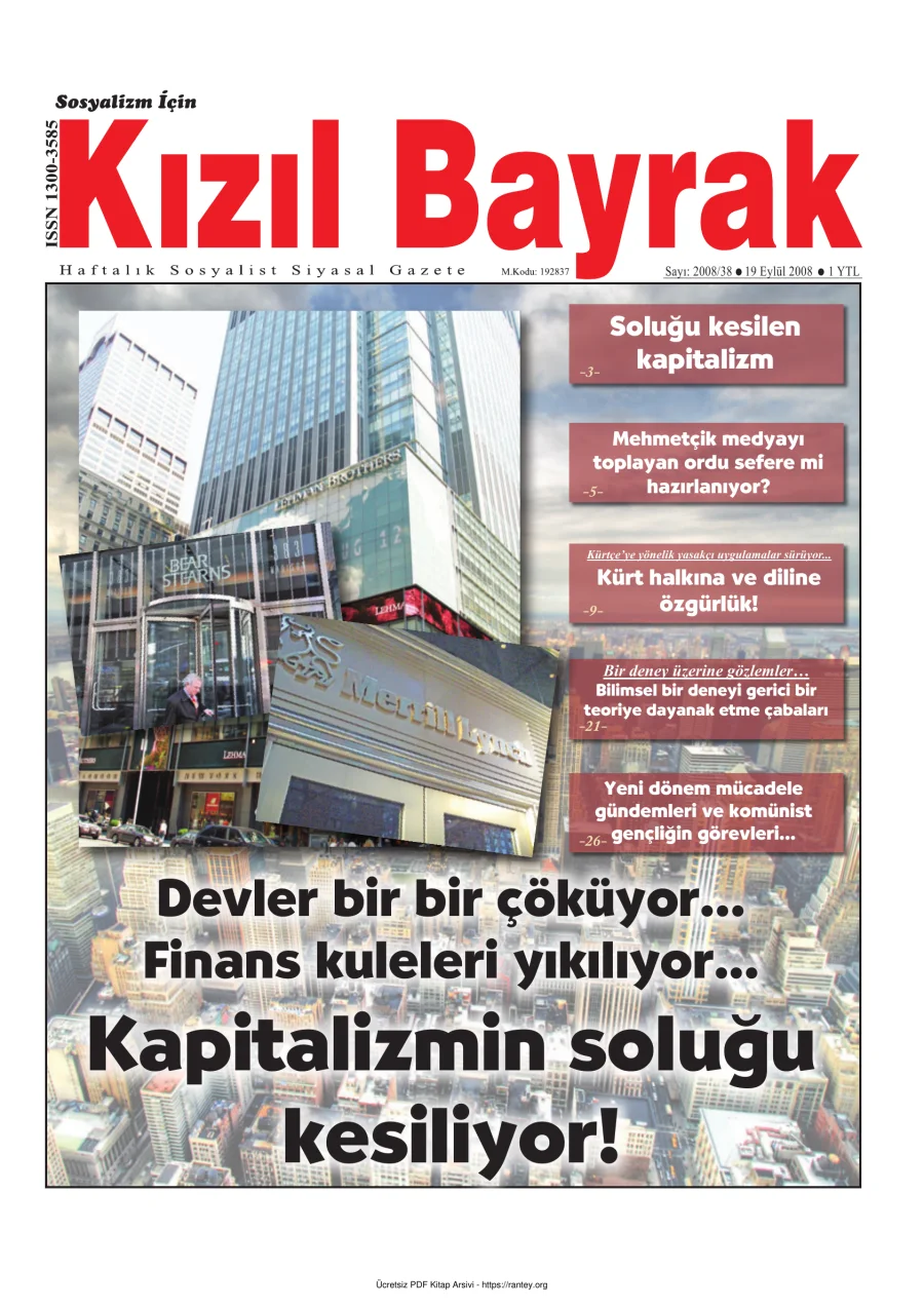 Kızılbayrak Yıl 2008 Sayı 38 19 Eylül kapak görseli
