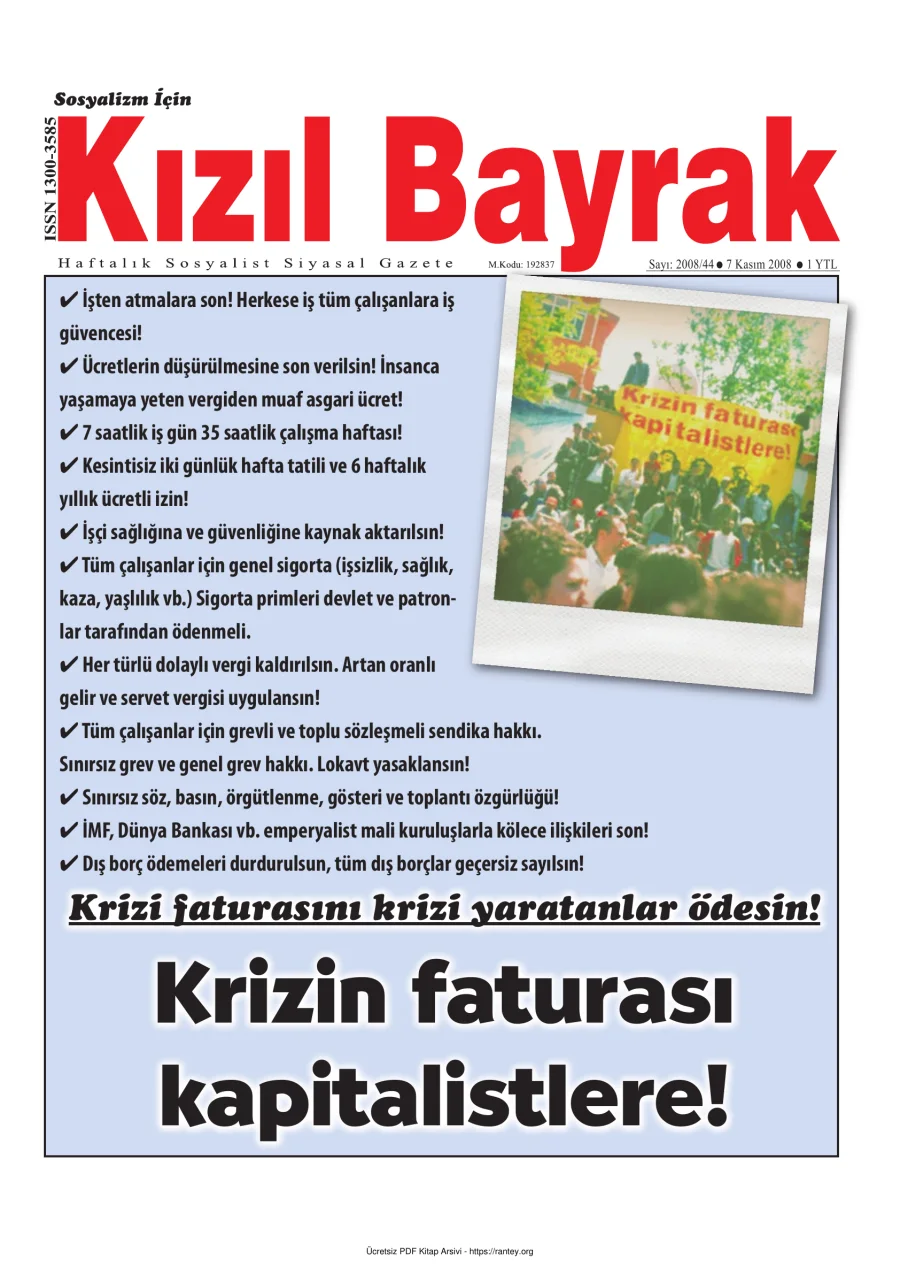 Kızılbayrak Yıl 2008 Sayı 44 07 Kasım kapak görseli