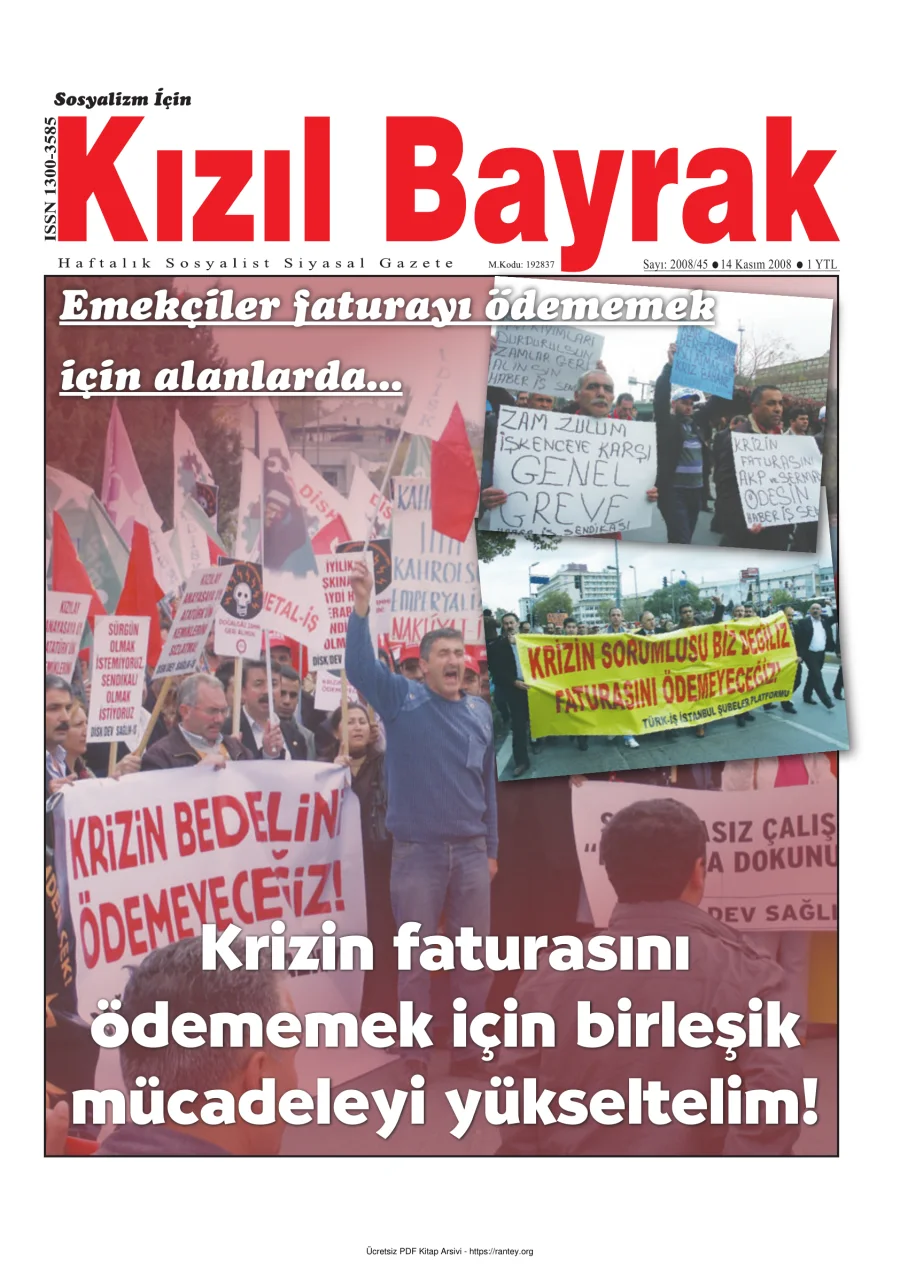 Kızılbayrak Yıl 2008 Sayı 45 15 Kasım kapak görseli