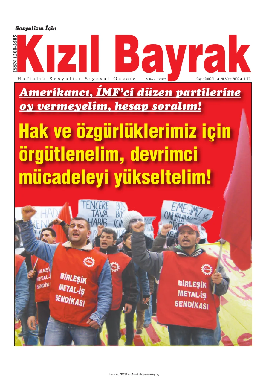 Kızılbayrak Yıl 2009 Sayı 11 20 Mart kapak görseli