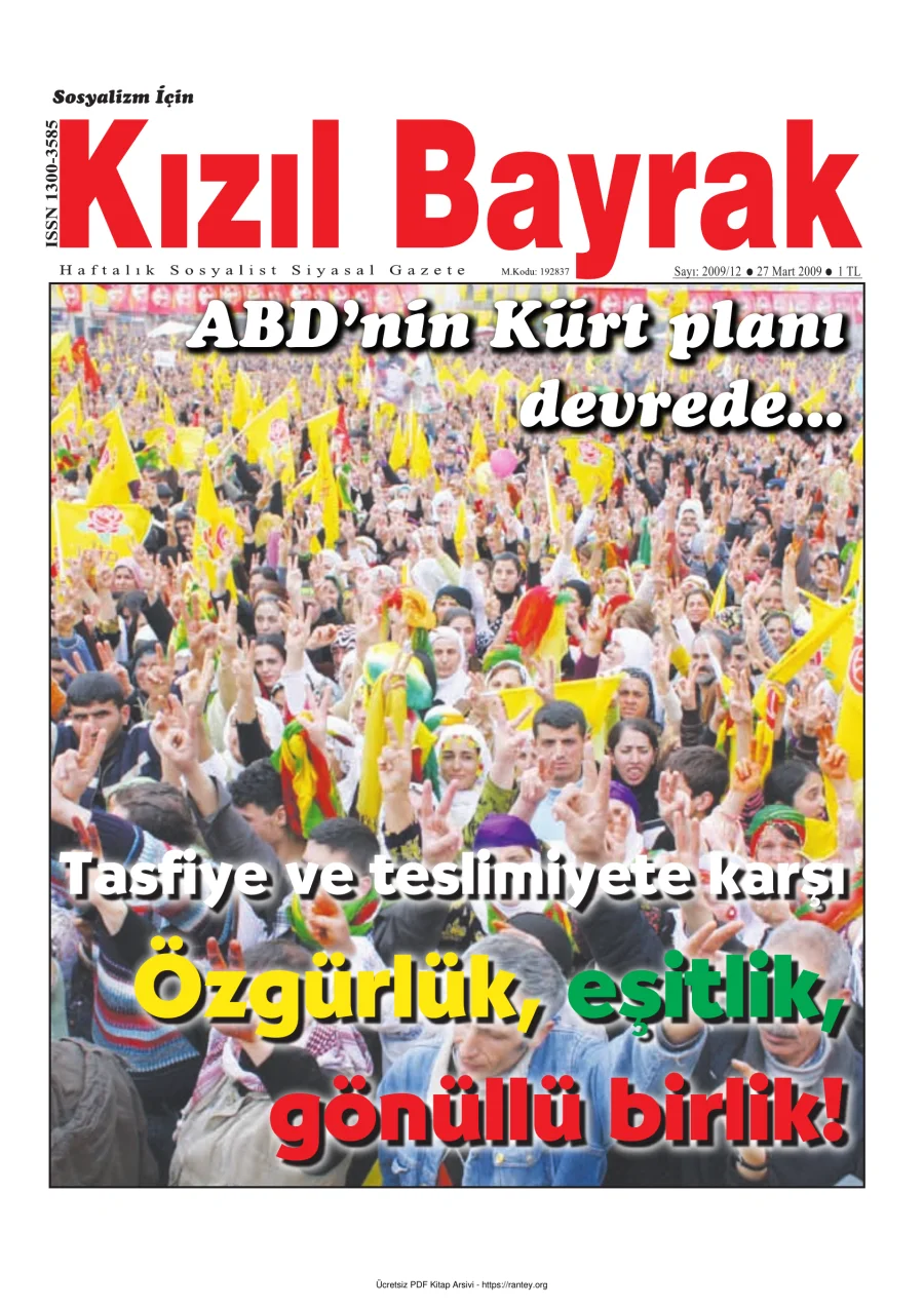 Kızılbayrak Yıl 2009 Sayı 12 27 Mart kapak görseli