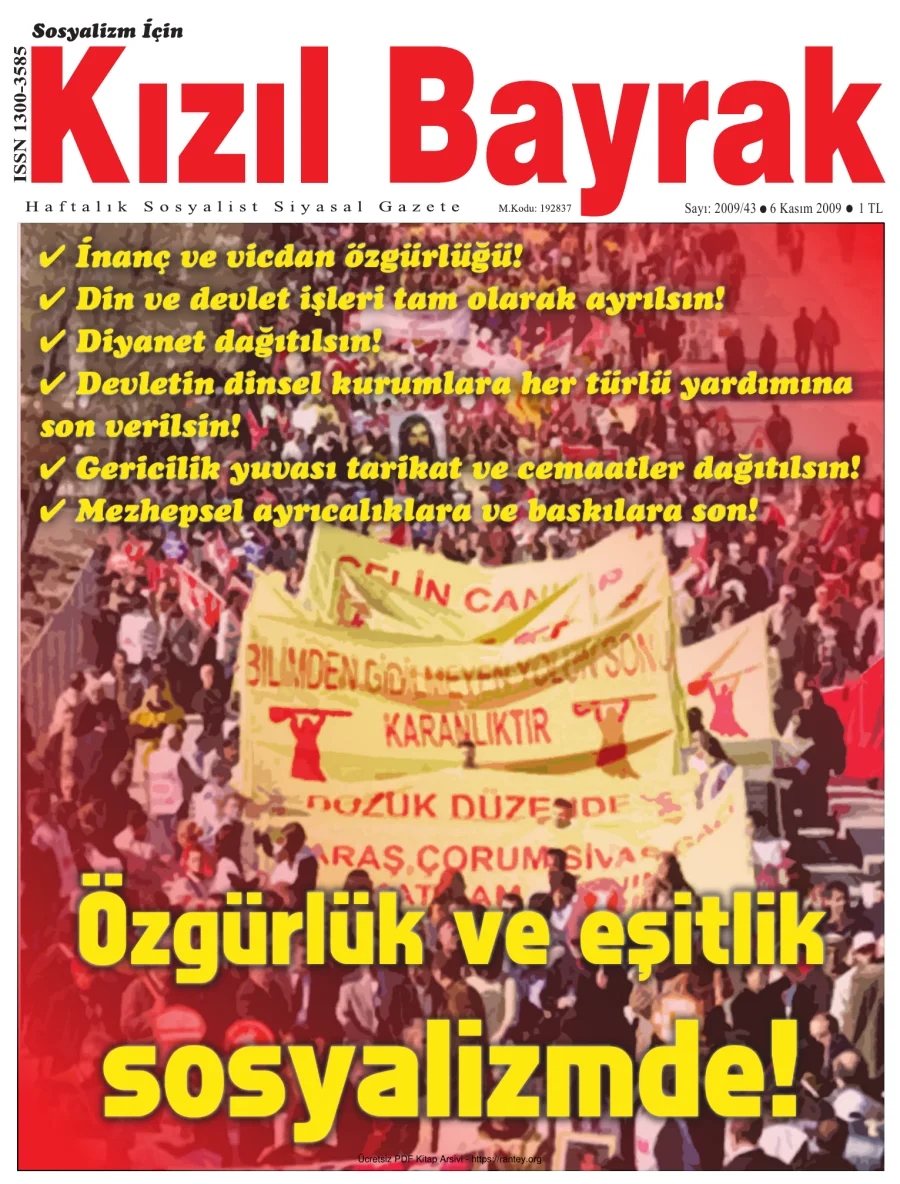 Kızılbayrak Yıl 2009 Sayı 43 06 Kasım kapak görseli