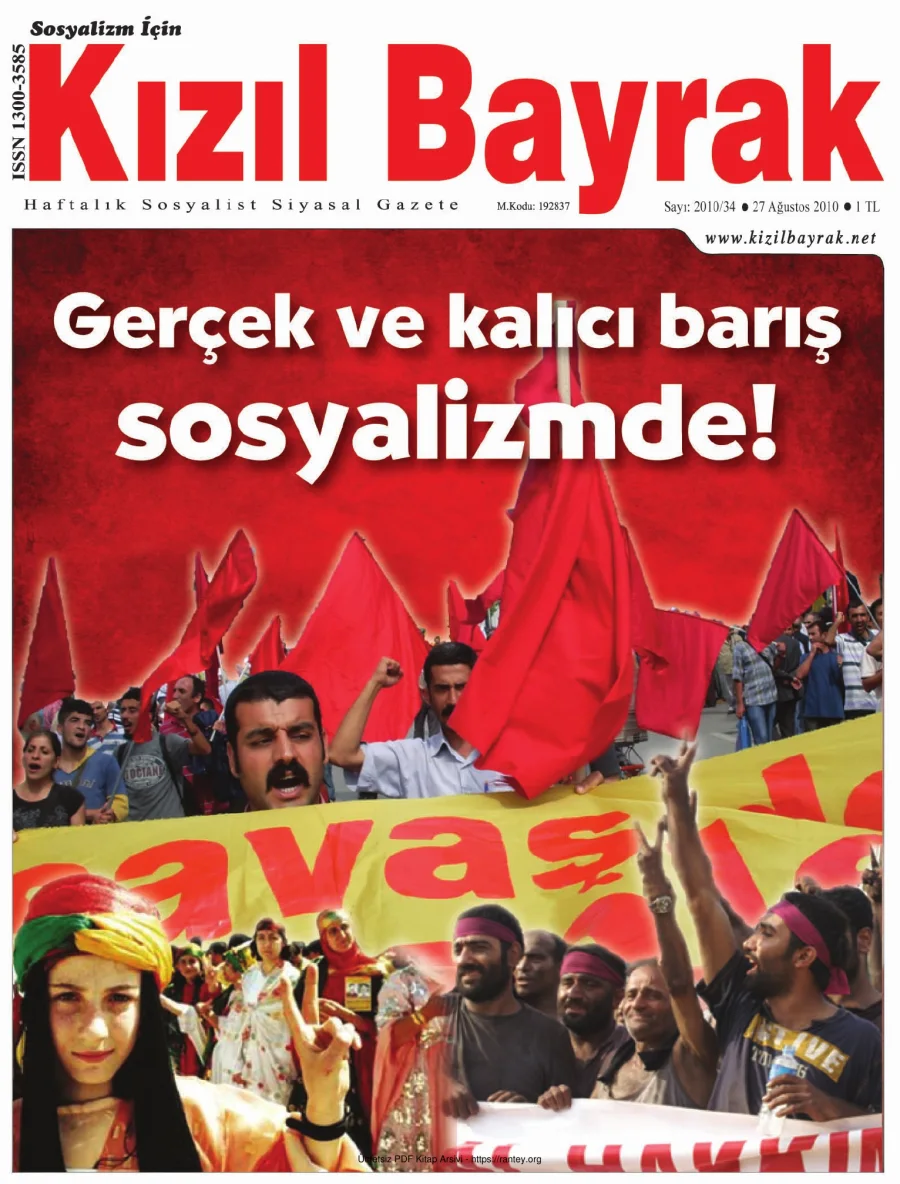 Kızılbayrak Yıl 2010 Sayı 34 27 Ağustos kapak görseli