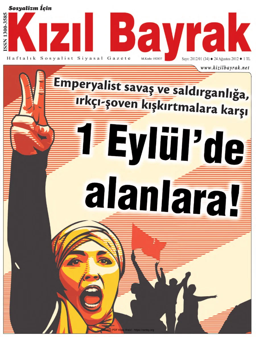 Kızılbayrak Yıl 2012 Sayı 34 24 Ağustos kapak görseli