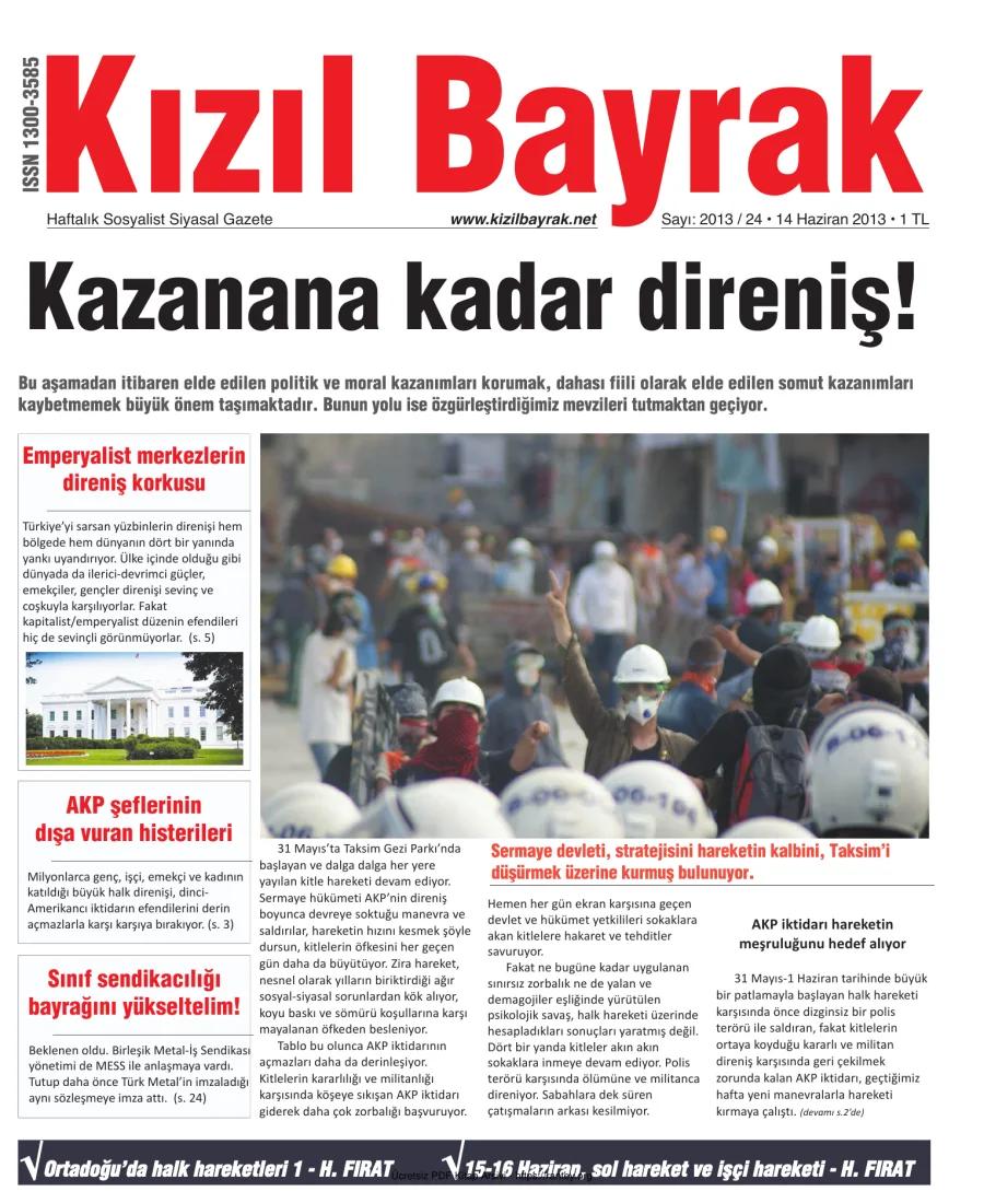 Kızılbayrak Yıl 2013 Sayı 24 14 Haziran kapak görseli