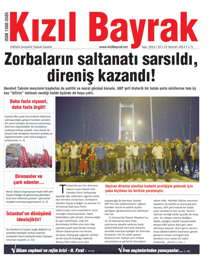 Kızılbayrak Yıl 2013 Sayı 25 21 Haziran kapak görseli