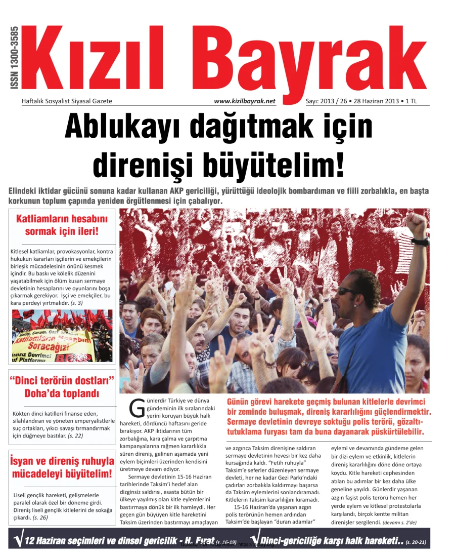 Kızılbayrak Yıl 2013 Sayı 26 28 Haziran kapak görseli