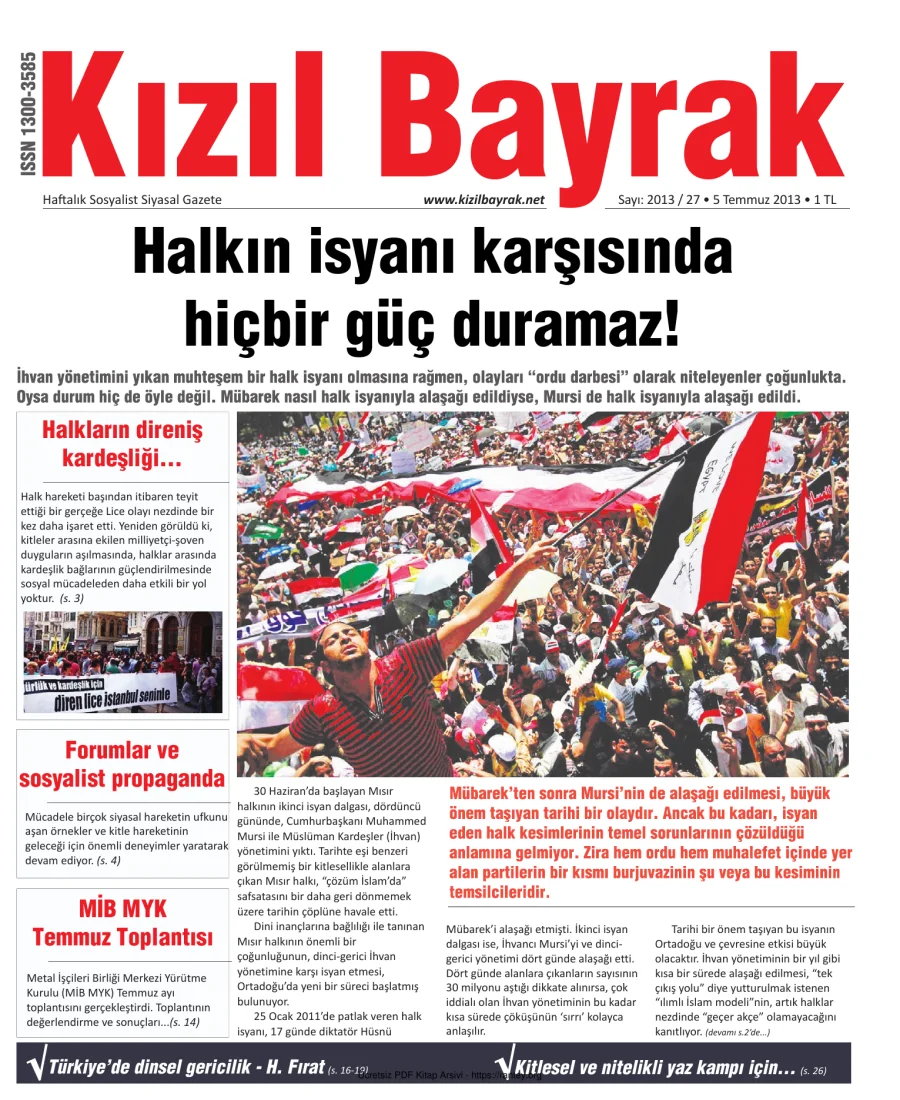 Kızılbayrak Yıl 2013 Sayı 27 05 Temmuz kapak görseli