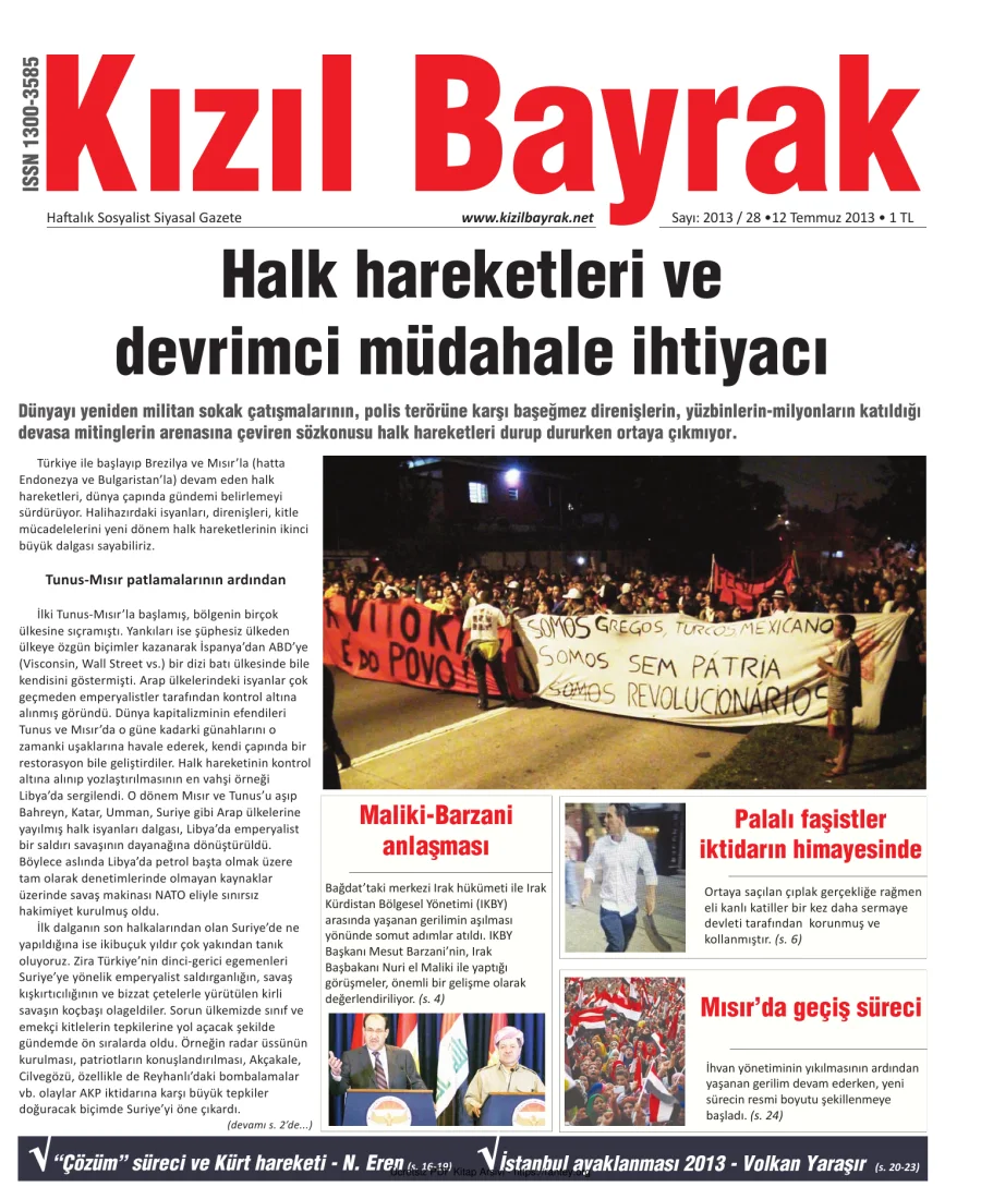Kızılbayrak Yıl 2013 Sayı 28 12 Temmuz kapak görseli