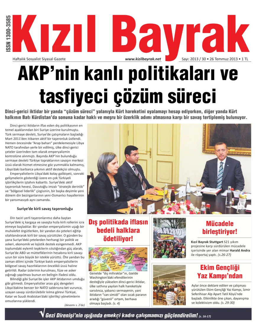 Kızılbayrak Yıl 2013 Sayı 30 26 Temmuz kapak görseli