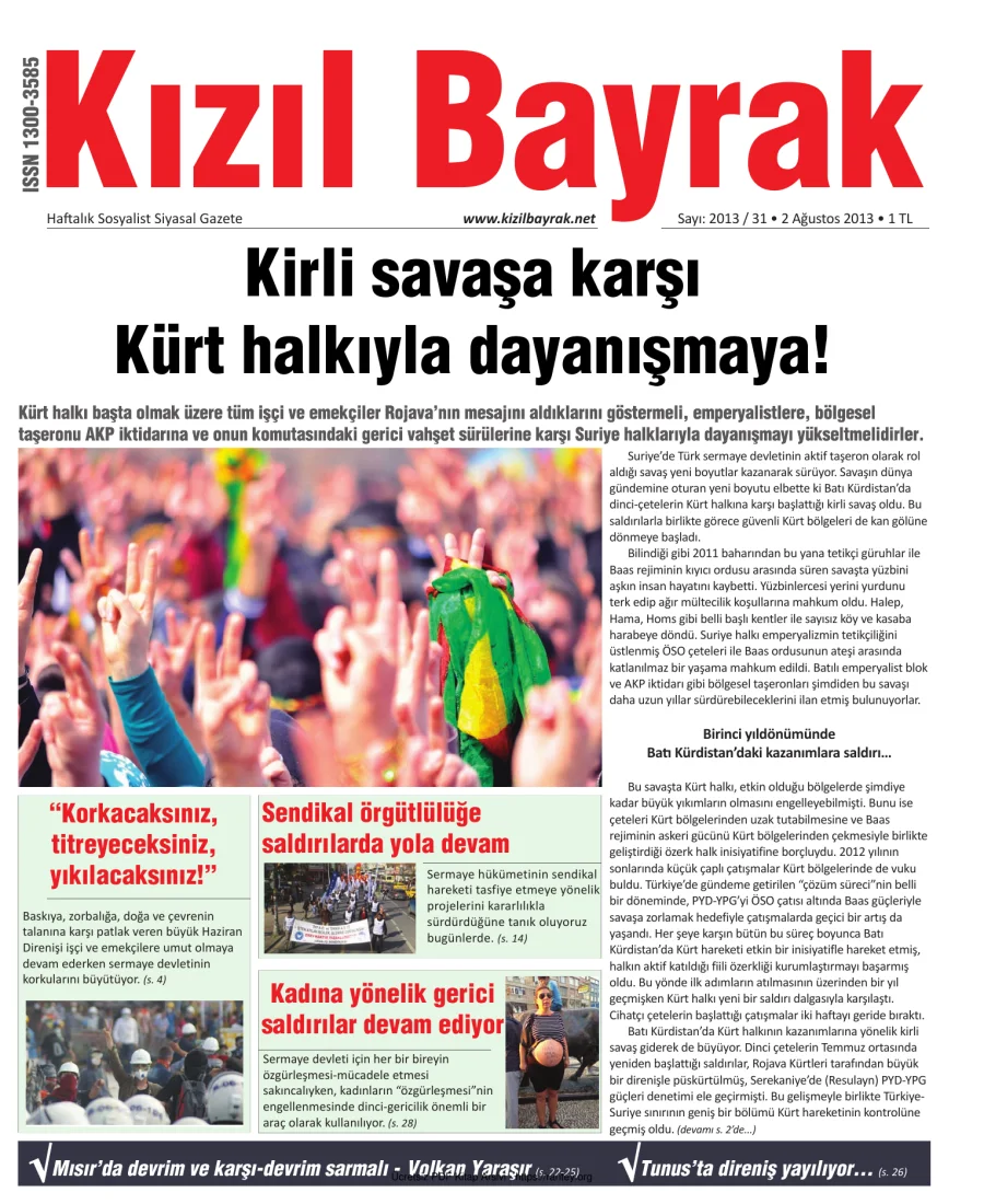 Kızılbayrak Yıl 2013 Sayı 31 02 Ağustos kapak görseli