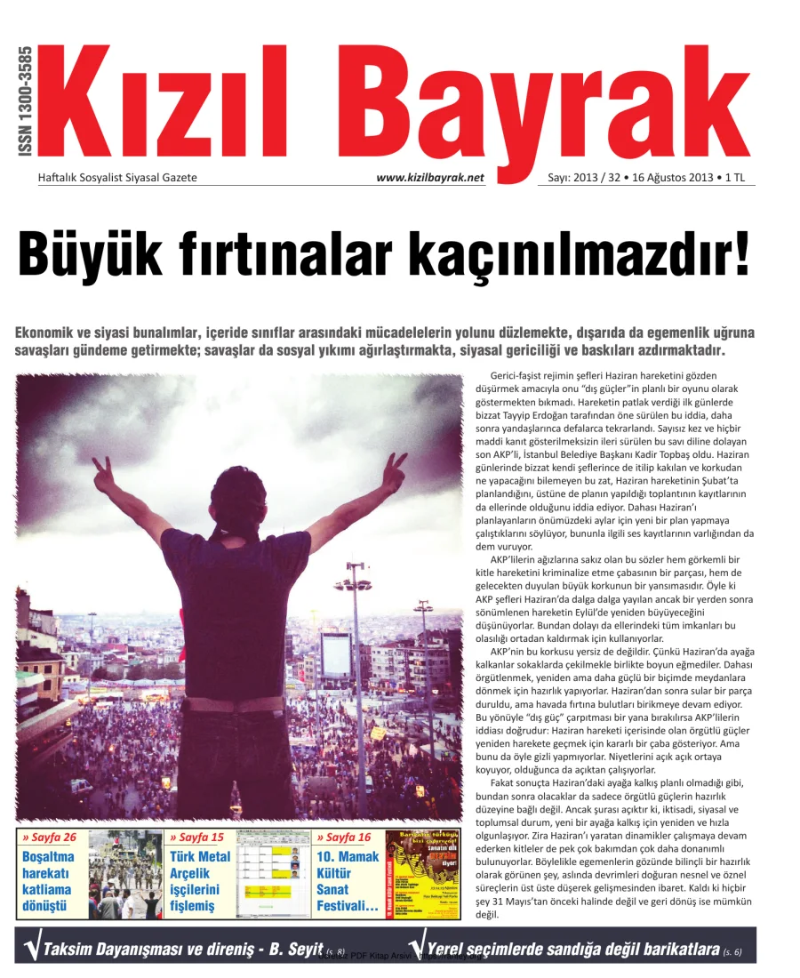 Kızılbayrak Yıl 2013 Sayı 32 16 Ağustos kapak görseli