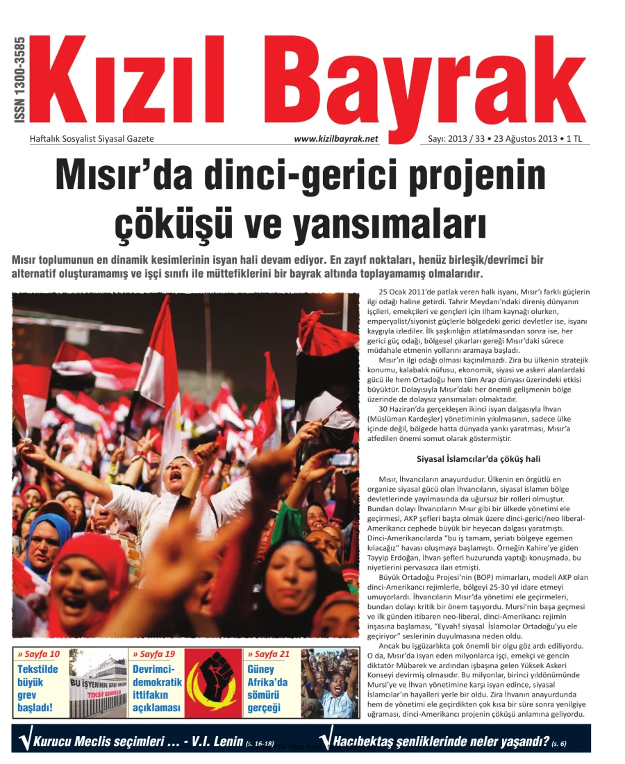 Kızılbayrak Yıl 2013 Sayı 33 23 Ağustos kapak görseli
