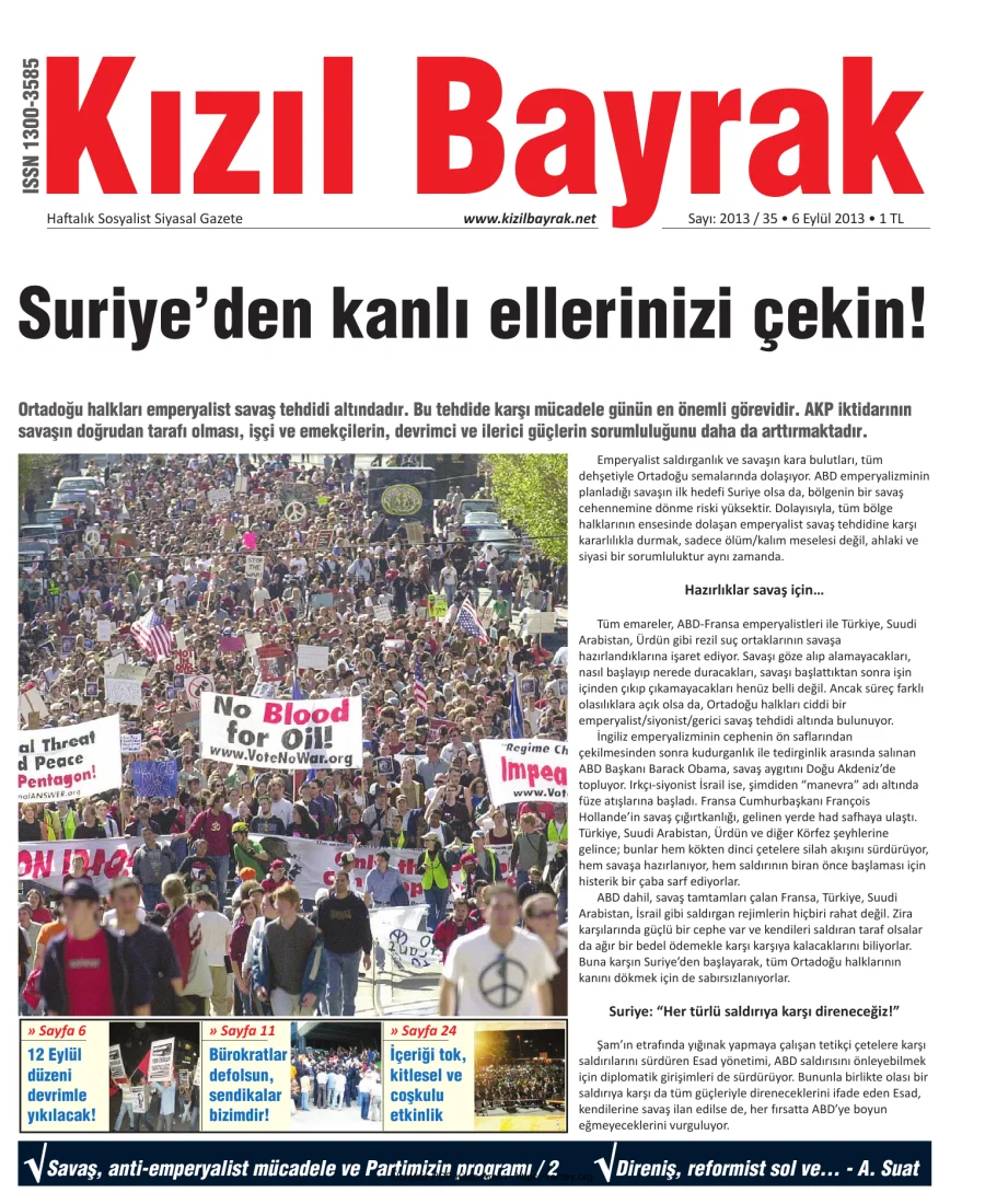 Kızılbayrak Yıl 2013 Sayı 35 06 Eylül kapak görseli