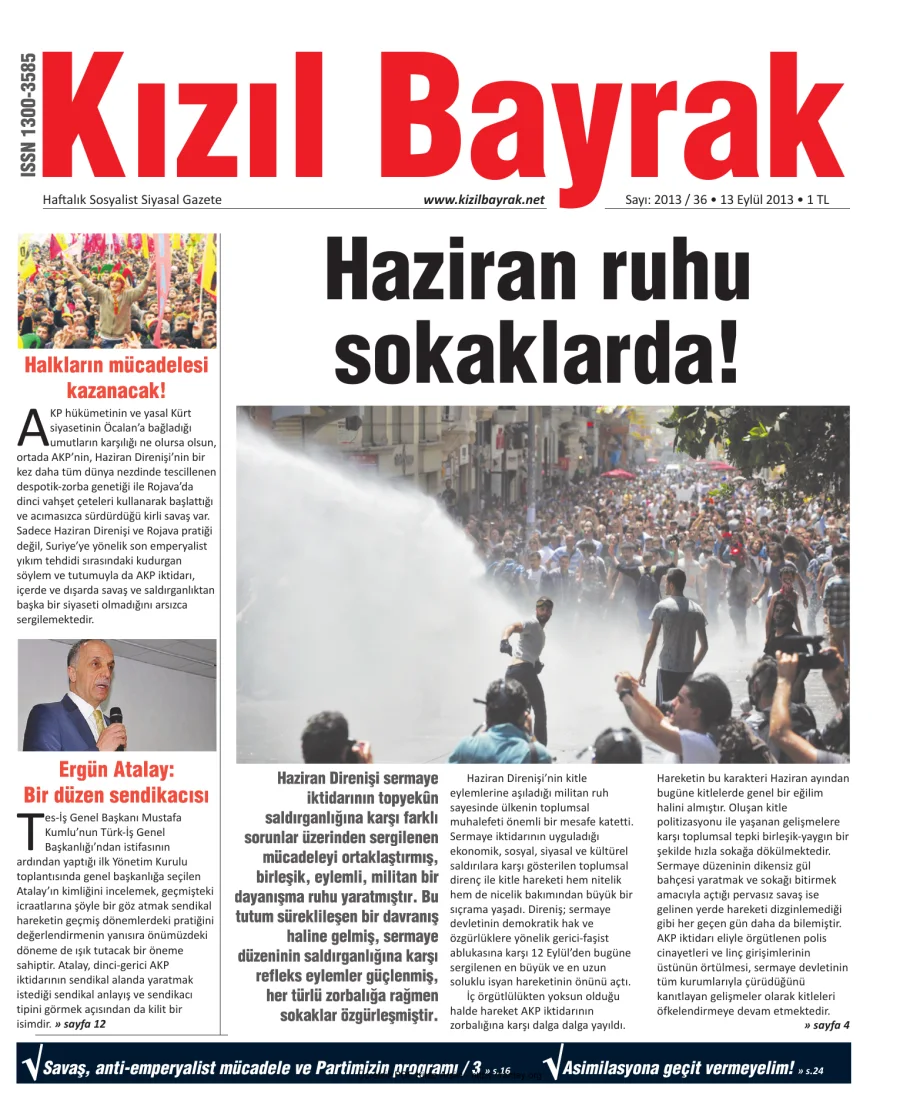 Kızılbayrak Yıl 2013 Sayı 36 13 Eylül kapak görseli