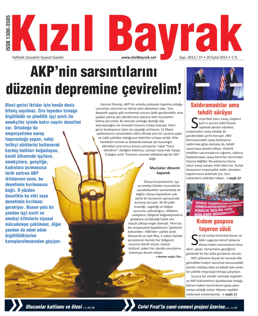 Kızılbayrak Yıl 2013 Sayı 37 20 Eylül kapak görseli
