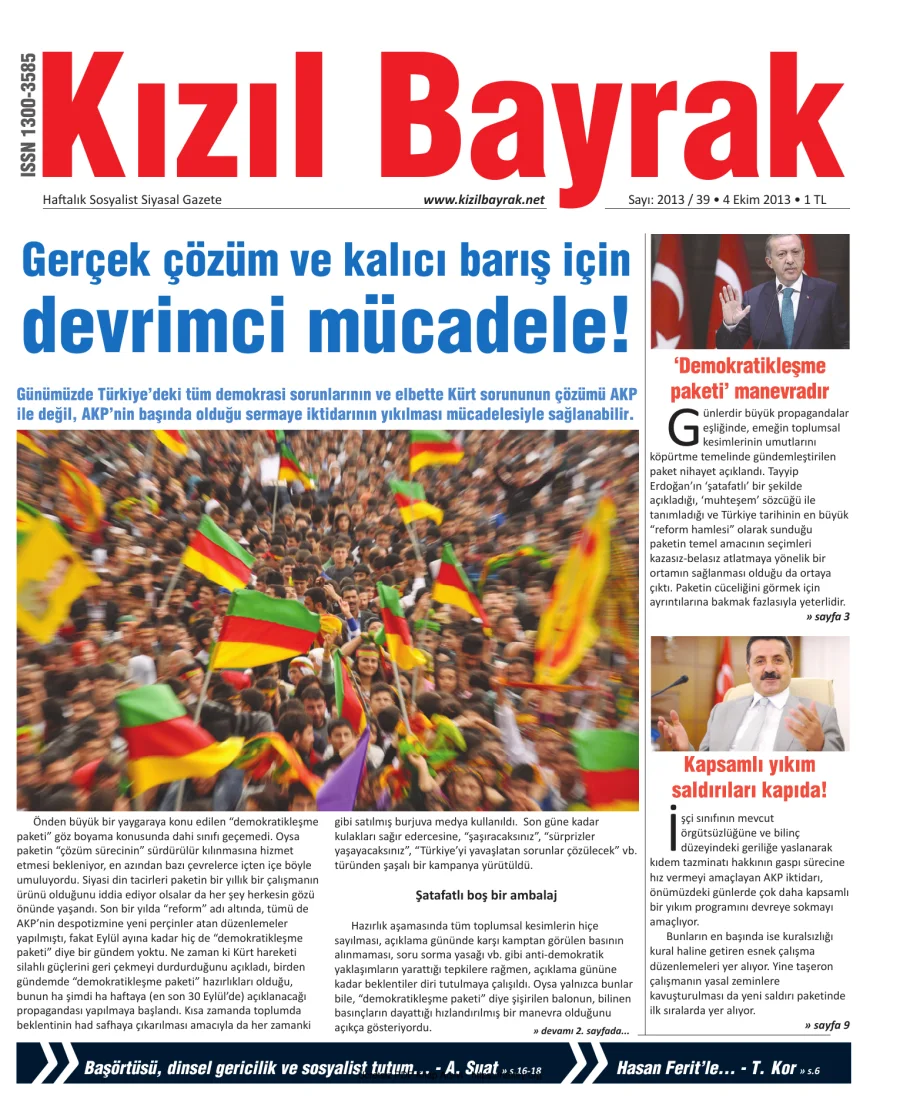 Kızılbayrak Yıl 2013 Sayı 39 04 Ekim kapak görseli