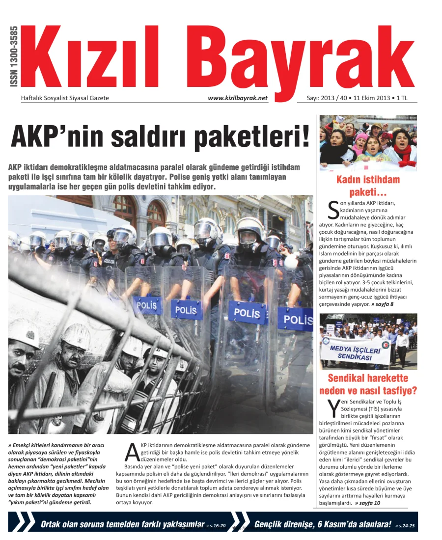 Kızılbayrak Yıl 2013 Sayı 40 11 Ekim kapak görseli