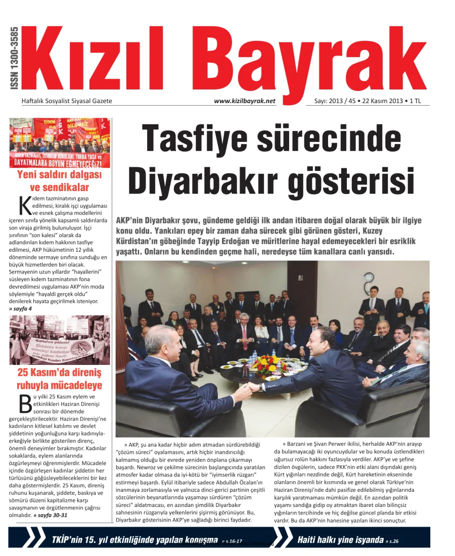Kızılbayrak Yıl 2013 Sayı 45 22 Kasım kapak görseli