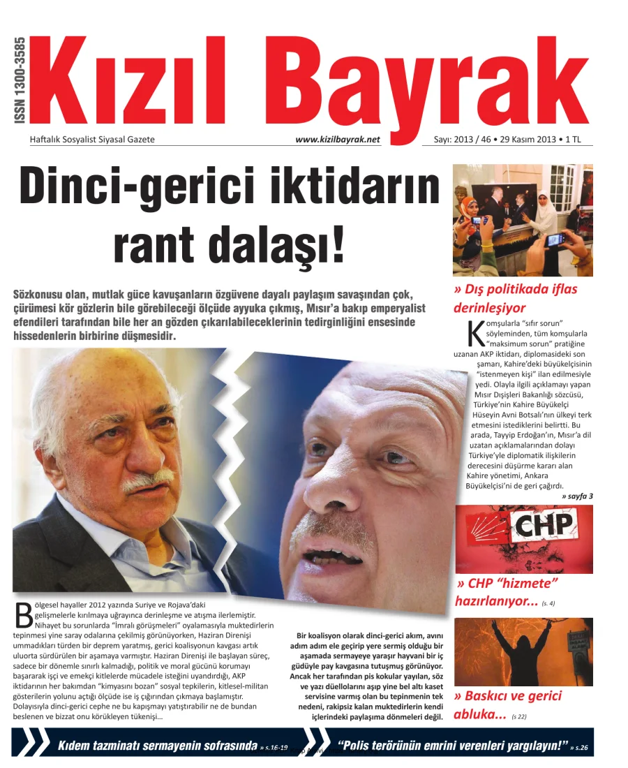 Kızılbayrak Yıl 2013 Sayı 46 29 Kasım kapak görseli