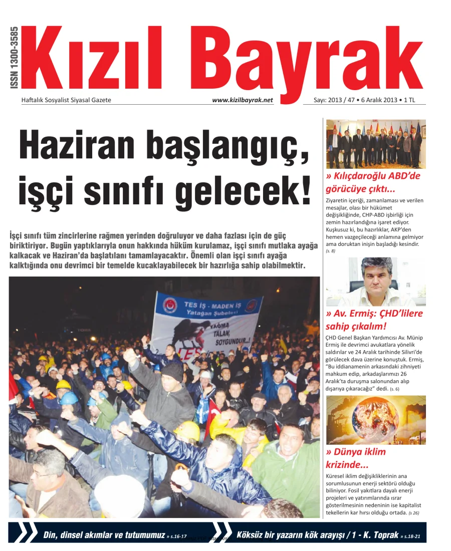 Kızılbayrak Yıl 2013 Sayı 47 06 Aralık kapak görseli