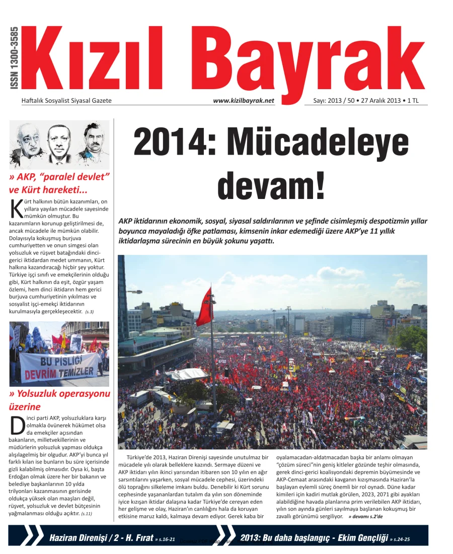 Kızılbayrak Yıl 2013 Sayı 50 27 Aralık kapak görseli