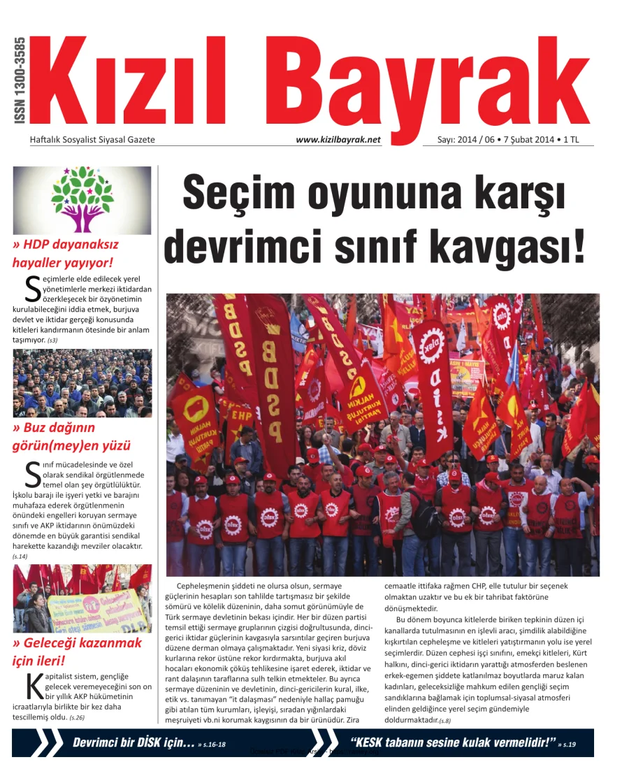 Kızılbayrak Yıl 2014 Sayı 06 07 Şubat kapak görseli