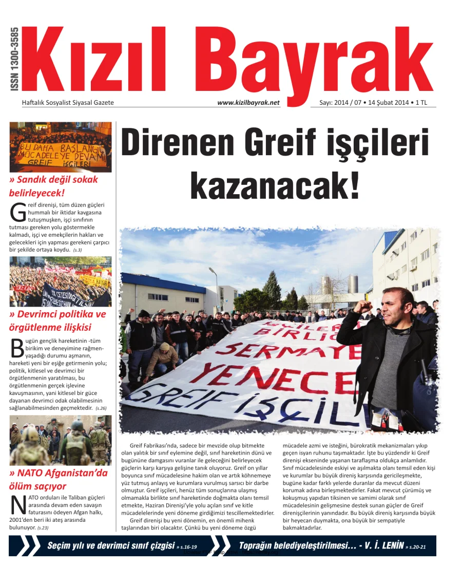 Kızılbayrak Yıl 2014 Sayı 07 14 Şubat kapak görseli