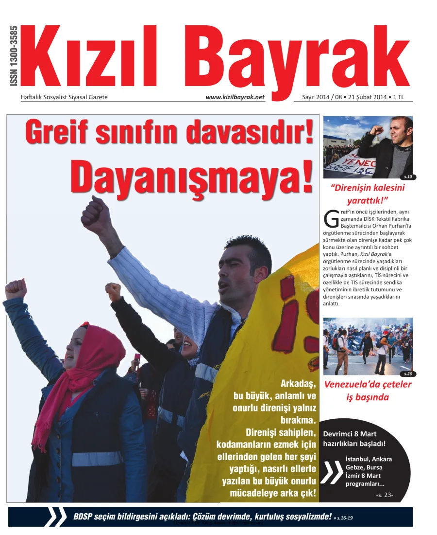 Kızılbayrak Yıl 2014 Sayı 08 21 Şubat kapak görseli