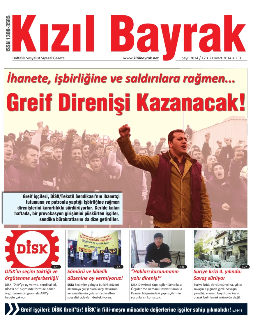 Kızılbayrak Yıl 2014 Sayı 12 21 Mart kapak görseli
