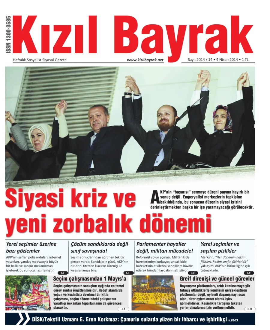 Kızılbayrak Yıl 2014 Sayı 14 04 Nisan kapak görseli
