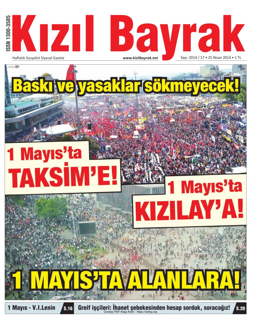 Kızılbayrak Yıl 2014 Sayı 17 25 Nisan kapak görseli