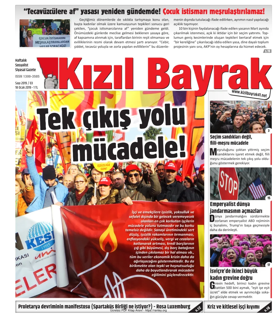 Kızılbayrak Yıl 2019 Sayı 03 18 Ocak kapak görseli