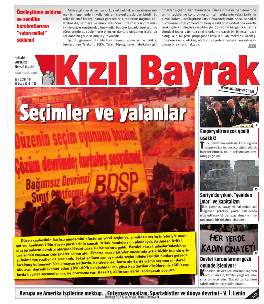 Kızılbayrak Yıl 2019 Sayı 04 25 Ocak kapak görseli