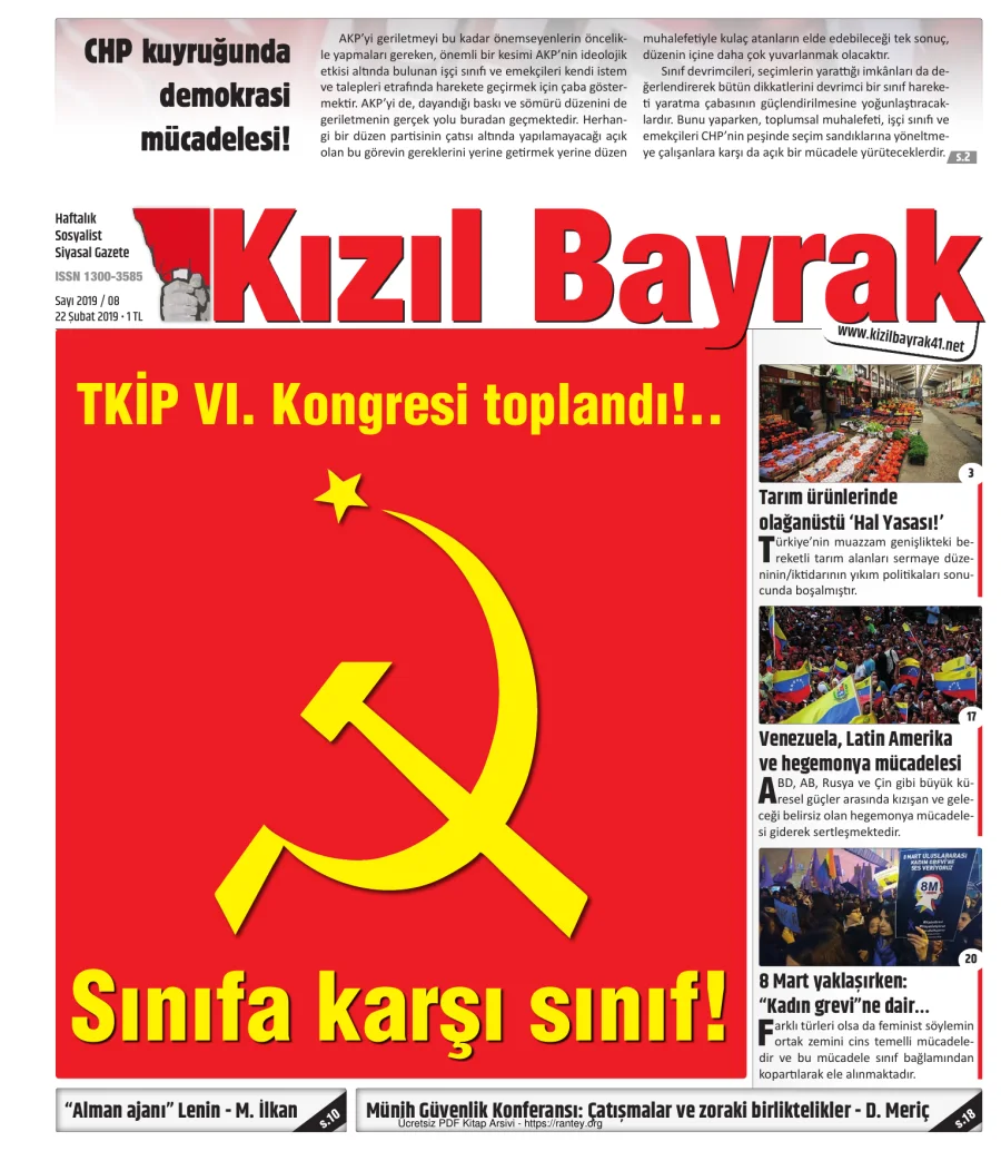 Kızılbayrak Yıl 2019 Sayı 08 22 Şubat kapak görseli